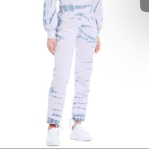 Wildfox Tie Dye Sweatpants Womens Large Nikki Cargo Muse Spiral Elastic Waist
